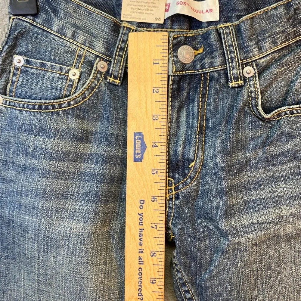 Levi's Boys 505 Regular Jeans 8 Reg 24x22 Blue Adjustable Waist NWT